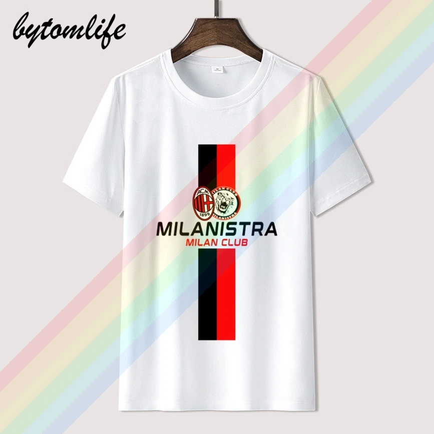 Футболка Milanistra Ac Миланский клуб мужская летняя черная футболка из 100% хлопка с
