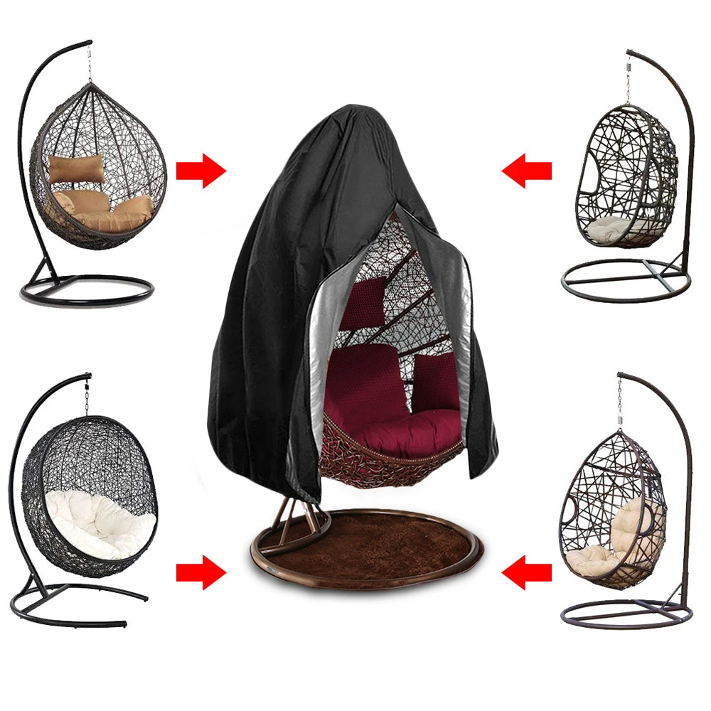 black patio chair cover egg swing chair waterproof dust cover protector with zipper protective case outdoor hanging chair cover free global shipping
