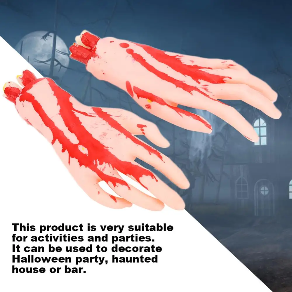 

Halloween Prank hand Broken Finger hand Blood Horror Prank Toys Simulation Severed Hand Halloween Haunted House Decor