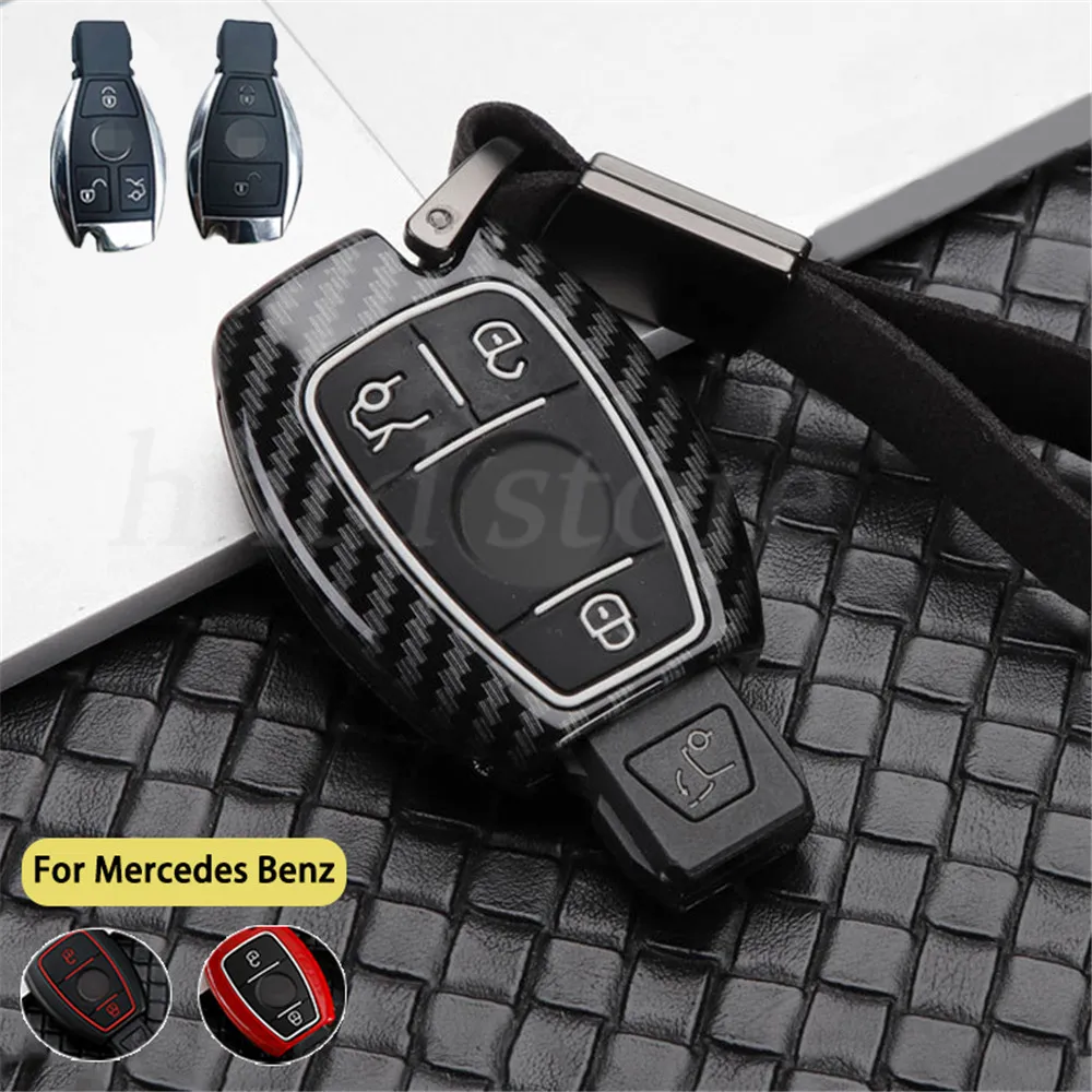 

Carbon Fiber Car Key Case Cover Shell Skin Fob Holder Protector For Mercedes Benz CLA CLS CLK GLK GLA GLC Accessories Styling