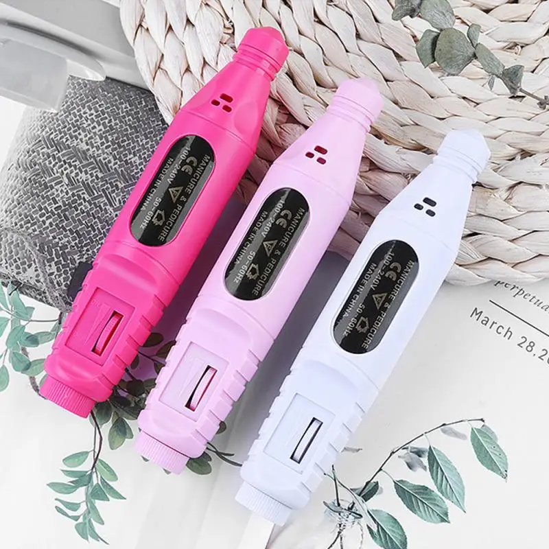 

free shipping Pen Shape Electric Nail Drill Machine Art Salon Manicure File Polish Tool+6 Bits