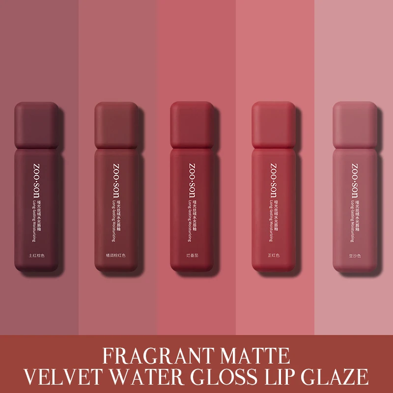 

ZOO SON Moisturizing Lipstick Matte Velvet Smooth Texture Lip Gloss Longlasting Waterproof Beauty Women Sexy Red Lip Makeup QBMY