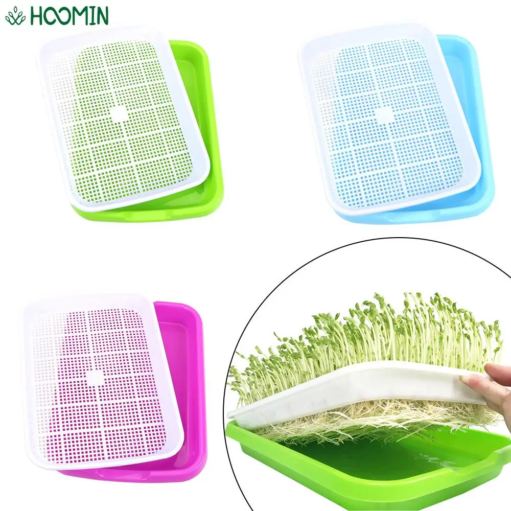 

1 set Plastic Growing Vegetables Seedlings Nursery Tray Double Layers Sprout Plate Hydroponics Seedling Tray Household