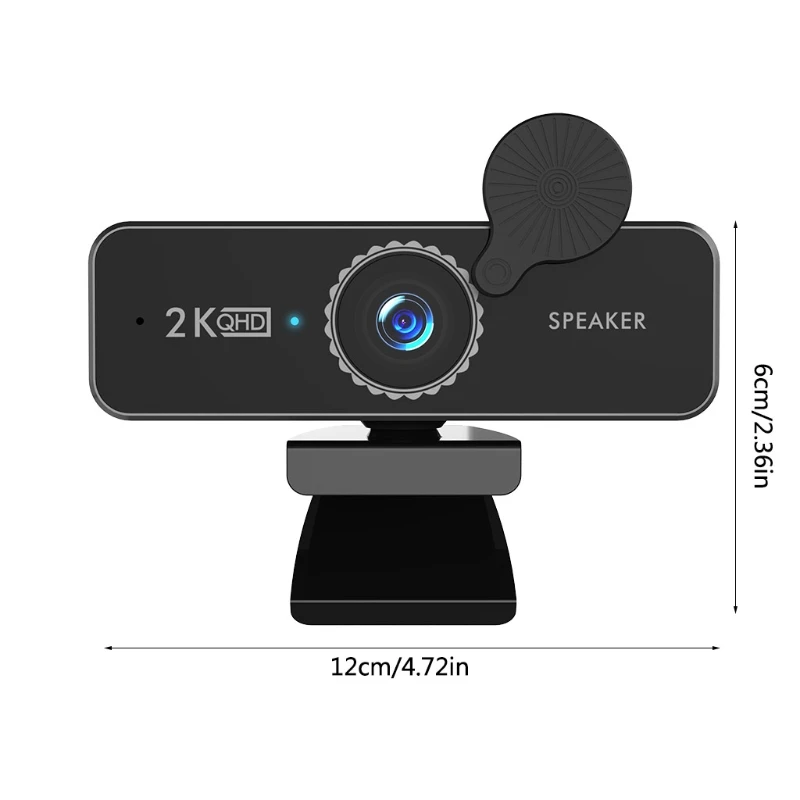 

FHD1080P Free Drive Webcam w/ Mic Cover Speaker 90 Wide-Angle 360 Rotation USB PlugPlay for Live Streaming Recording