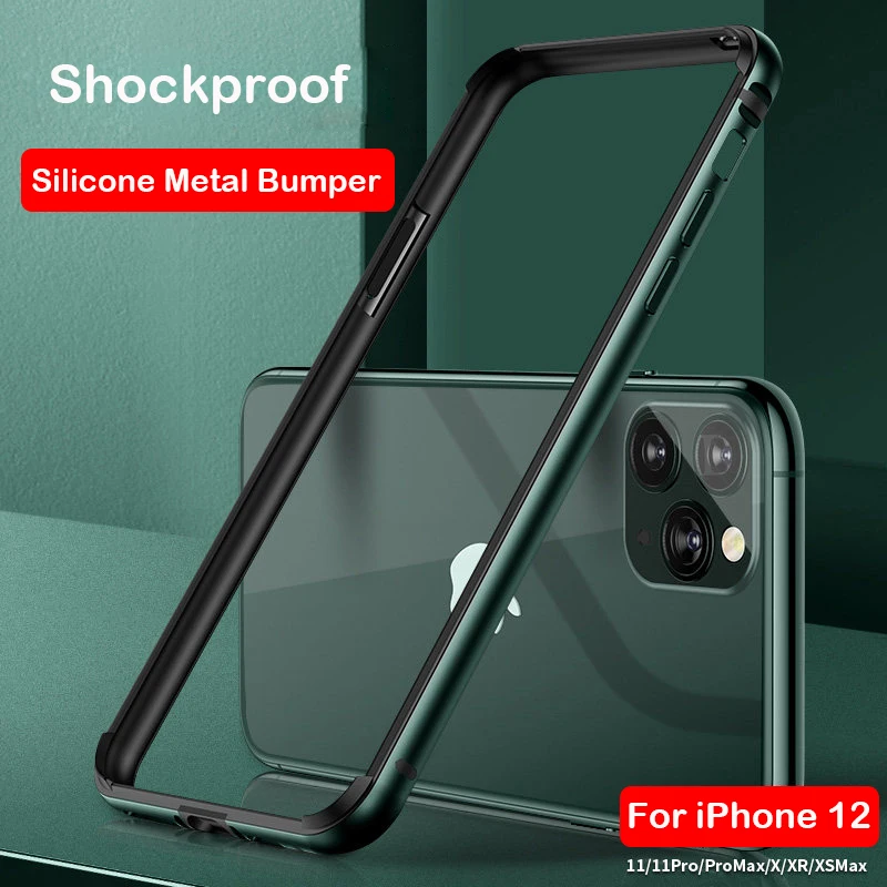 

Shockproof Metal Case For iPhone 13 12 Pro Max 11 Coque X XR XS MAX SE2 6 7 8 Plus Luxury Case Aluminum Bumper Silicone Cover