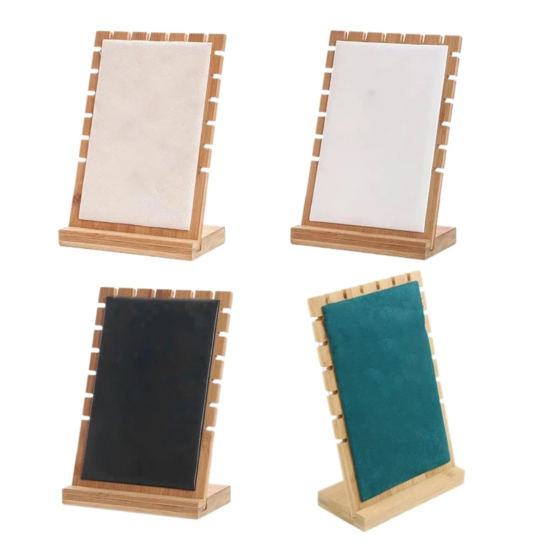 

Vertical Wooden Board Jewelry Organizer Necklace Earring Display Jewelry Stand Multifunction Storage Box