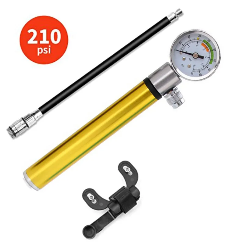 

Mini Bicycle Pump Gauge Alloy High Pressure Portable Mountain Bike Tire Basketball Rugby Soccer Accessories Needle