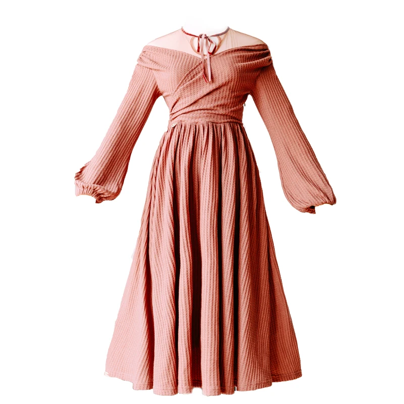 Женское трикотажное платье-трапеция YAMDI подиумное винтажное платье с длинным