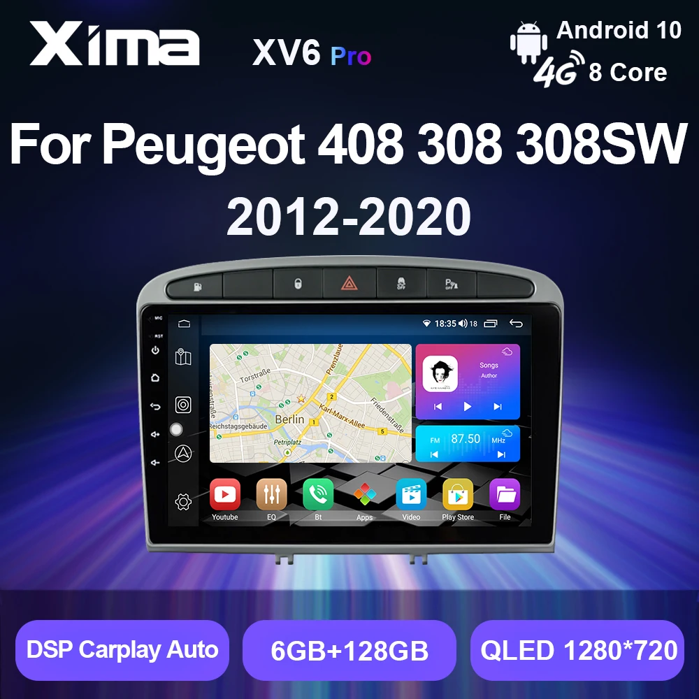 Автомагнитола XIMA XV6 Pro мультимедийный плеер на Android 10 Wi-Fi 8 ядер DSP 2 DIN dvd-плеер