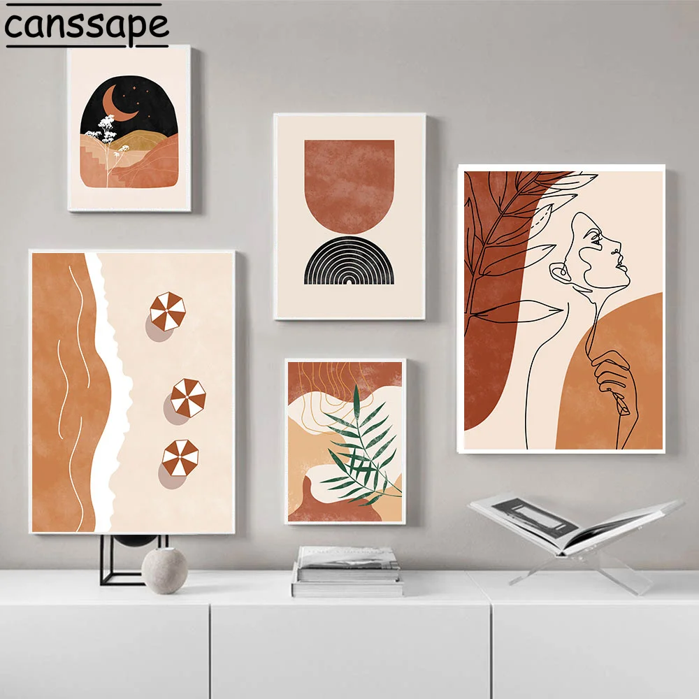 

Abstract Wall Art Painting Lines Lady Body Print Geometric Poster Beach Art Prints Modern Wall Pictures For Living Room Decor