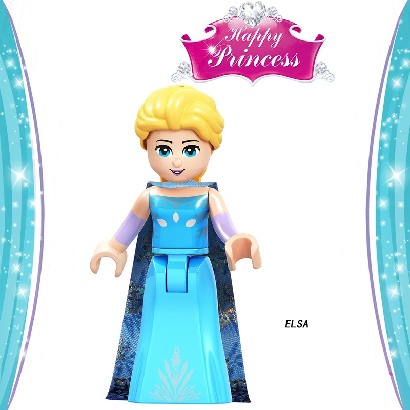 Фигурки принцесс друзей Анна Эльза Русалочка Белоснежка Белль Аврора