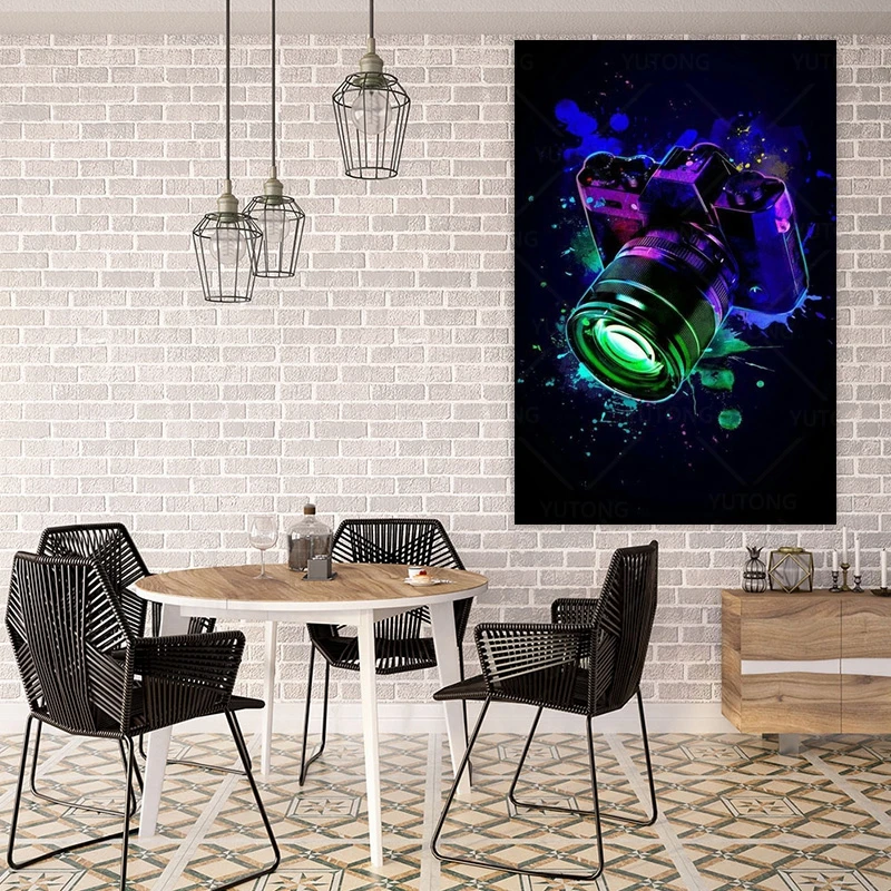 Граффити художественная камера наушники геймпад Холст Картина модные красочные