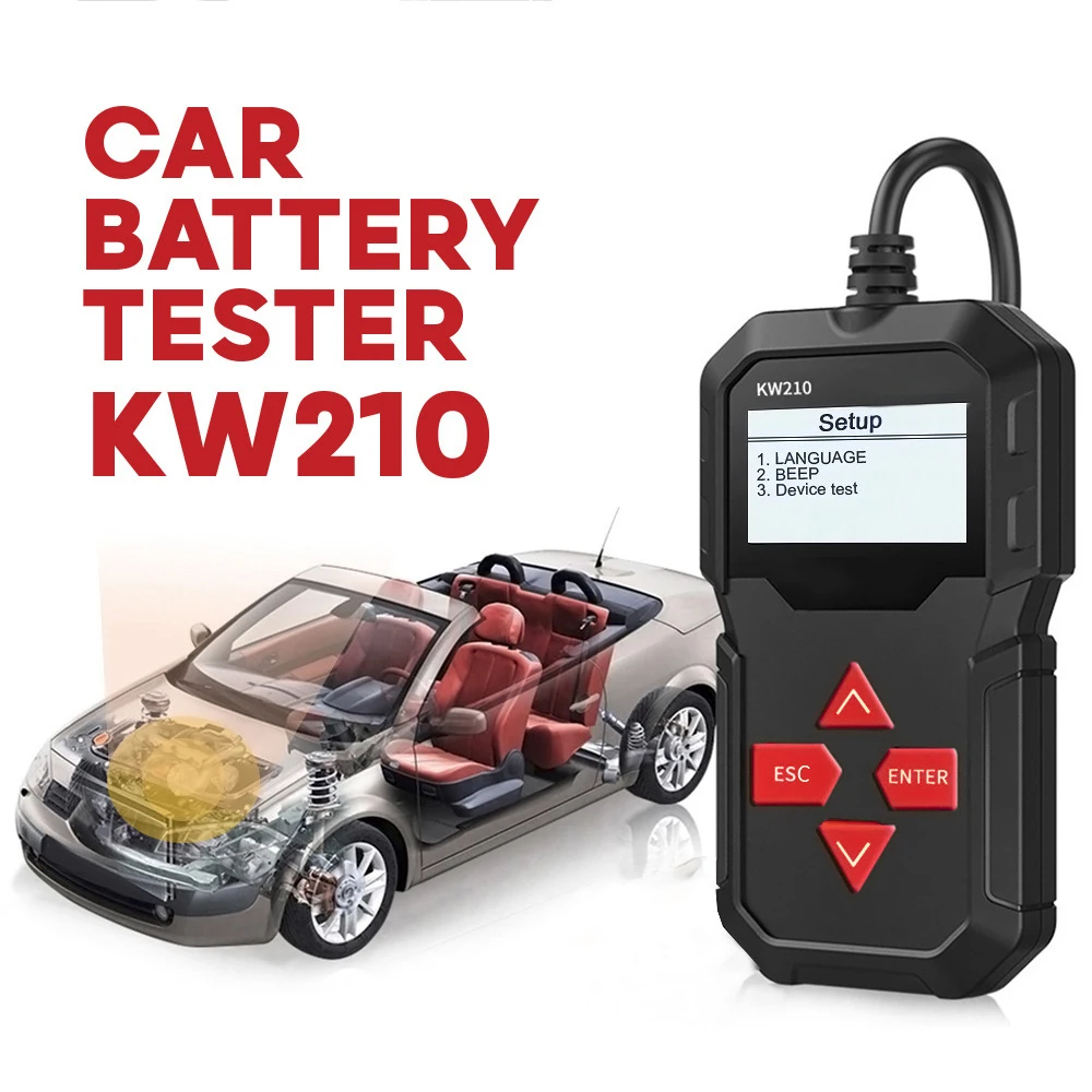 

Автоматический анализатор аккумулятора KW210, автоматический умный тестер автомобильной батареи 12 В, 100 до 2000CCA, тестер запуска автомобильной ...