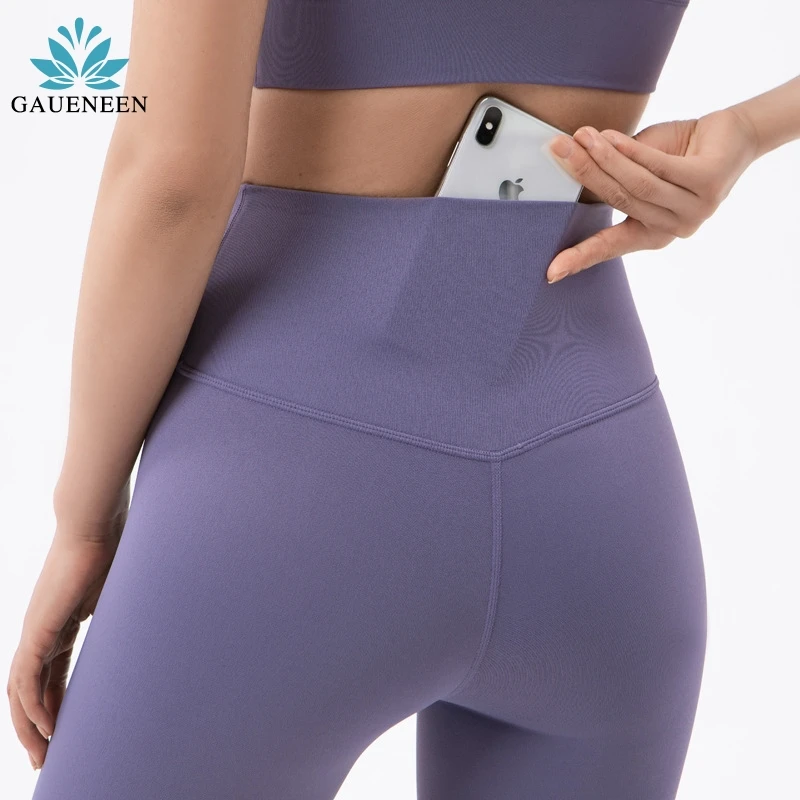

GAUENEEN New Yoga Pants Women Leggings Yoga Pants Girl Fitness Soft Tights High Waist Mention Hip No T Line Women's Sports Pants