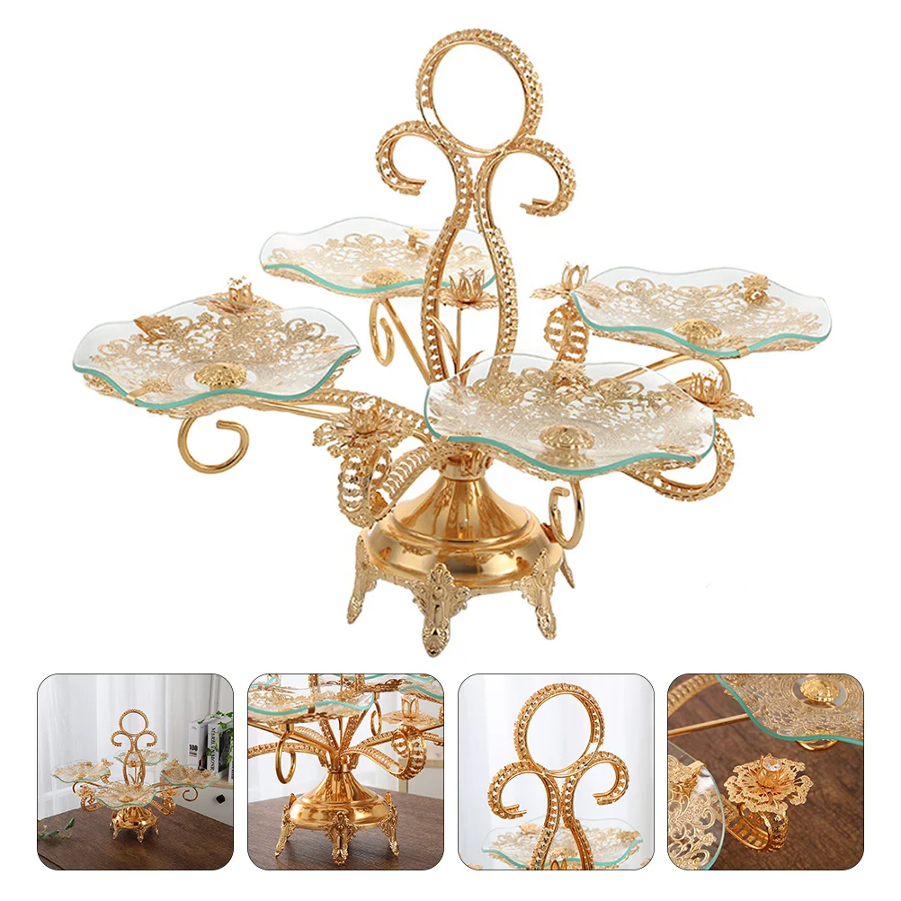 

1Pc Retro Style Fruit Plate Multi-layer Fruit Serving Tray Exquisite Food Plate