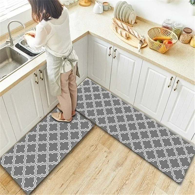 Длинный кухонный коврик из микрофибры нескользящий напольный ковер для ванной