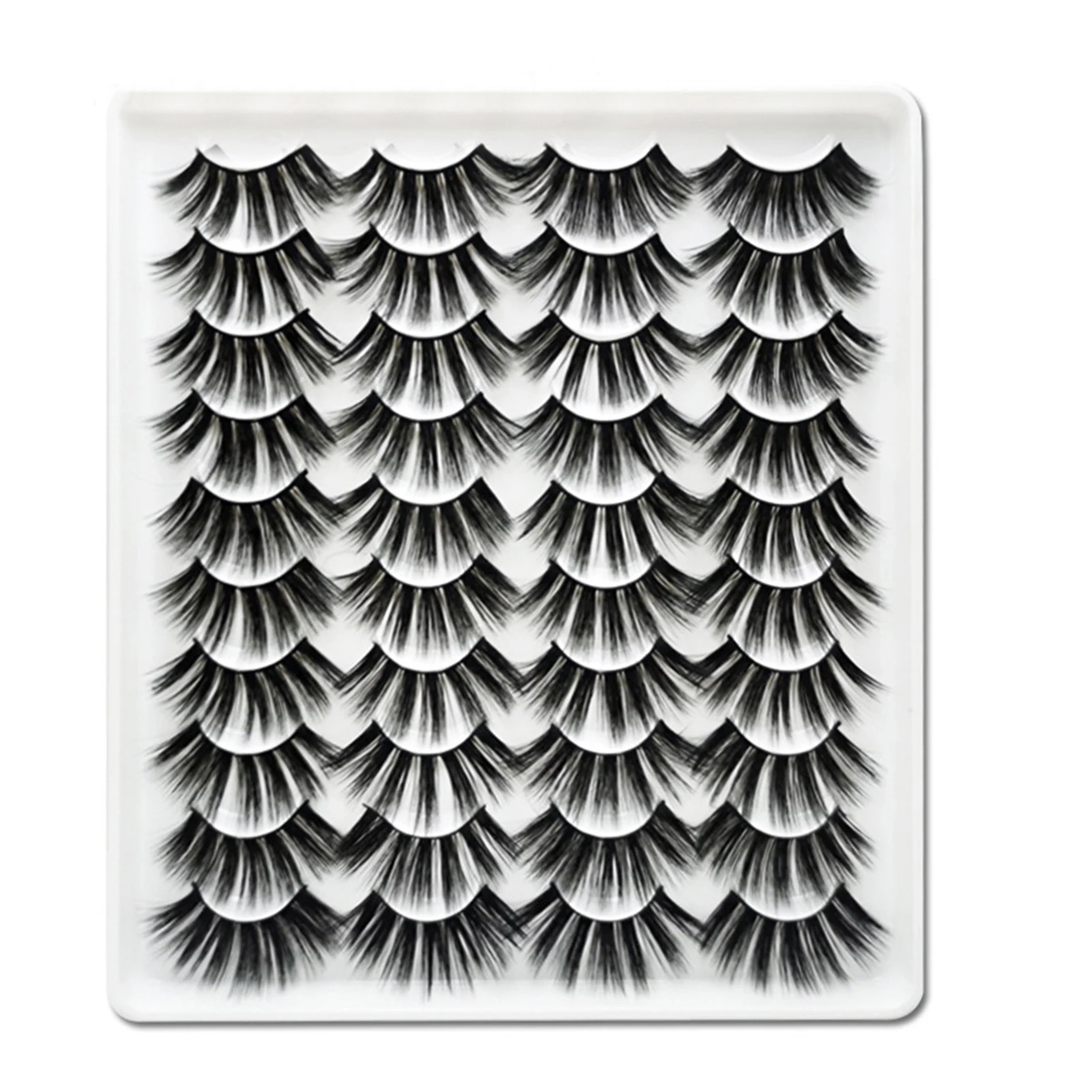 

20 Pairs Long Thick Artificial 6D Eyelashes False Lash Extension Eye Makeup Mink Lashes Natural False Eyelashes