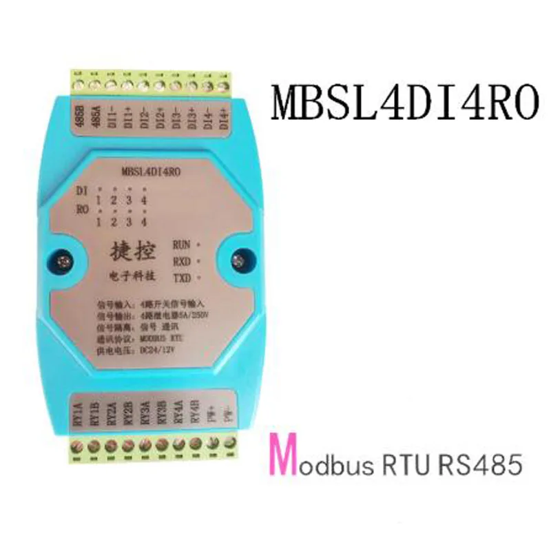 

4 way digital input 4 way relay output module 4DI4RO isolated RS485 Modbus RTU data acquisition module communication