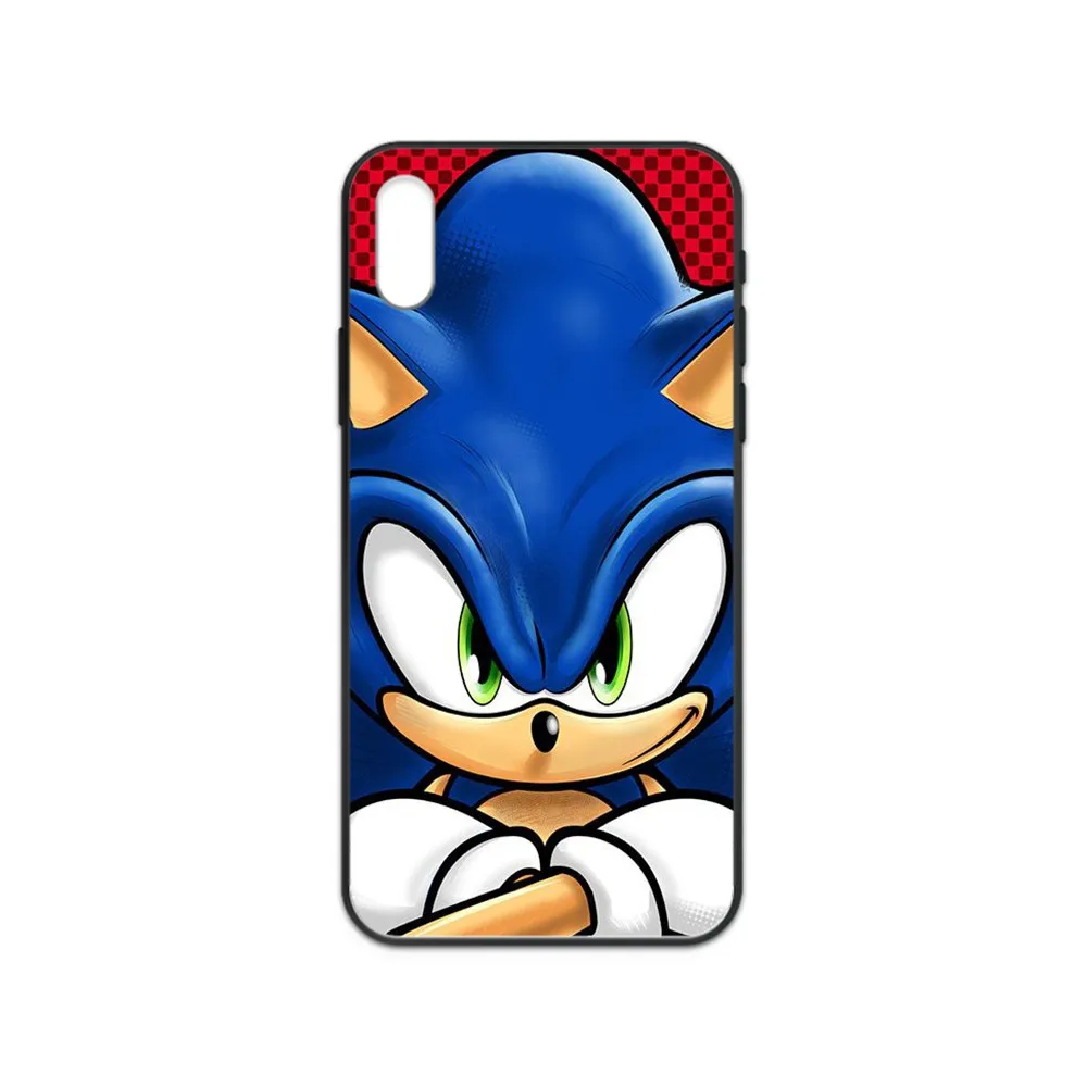 Серия Sonic the Hedgehog Модный чехол Etui черный для телефона iphone 4 4s 5 5S SE 5C 6 6S 7 8 plus X XS XR 11 PRO