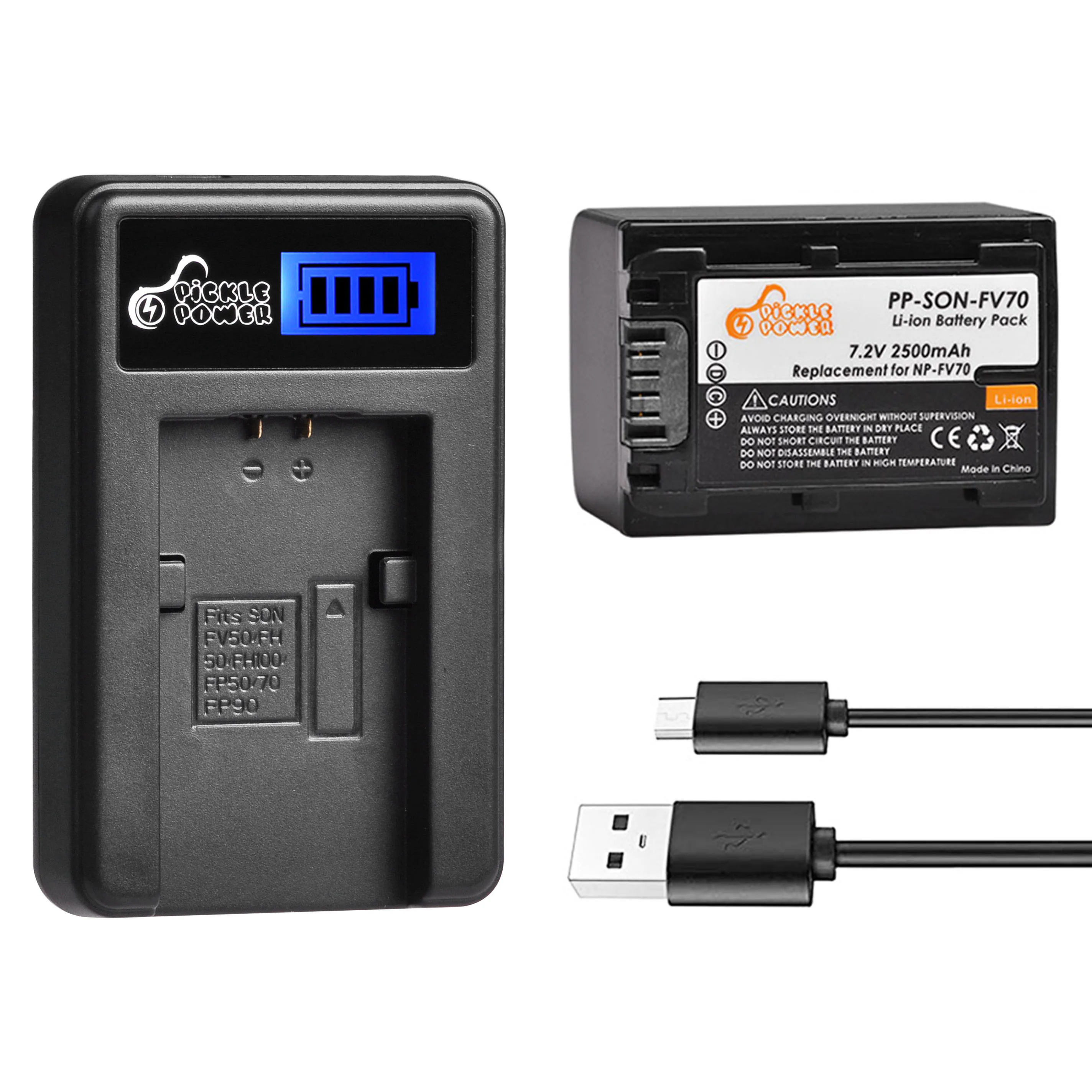Аккумуляторы и зарядное устройство NP FV70 NPFV70 с ЖК дисплеем 2500 мАч USB 1 шт. для Sony FV30