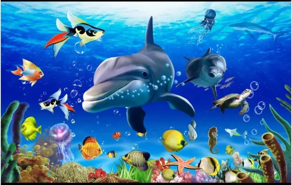 Пользовательские фото обои для стен 3 d средиземноморские фантазия подводный мир