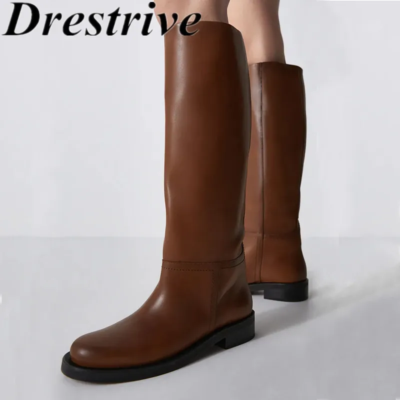 

Женские сапоги с круглым носком, из ПУ кожи, на толстом низком каблуке