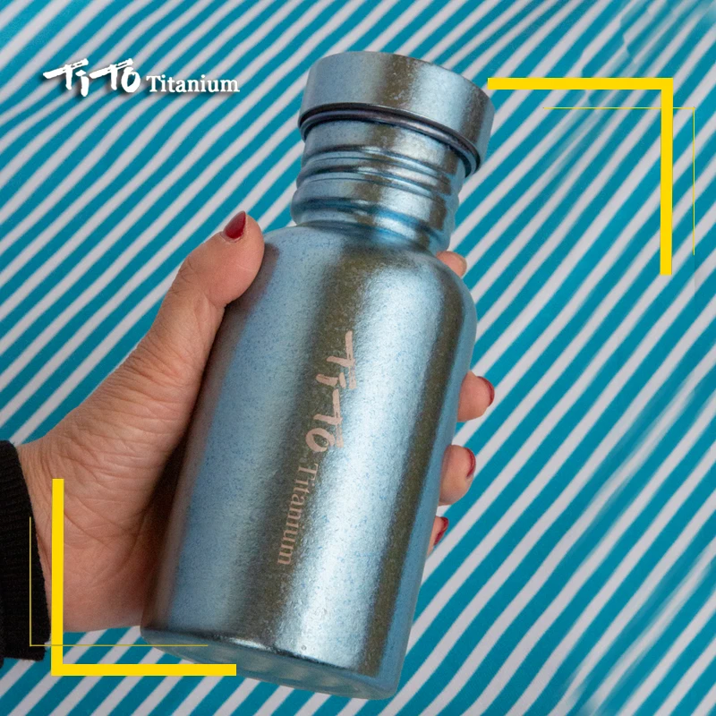 

TiTo Pure Titanium Water Bottle Riding Titanium Sports Water Bottle Outdoor Alloy Titanium Bicycle Outdoor Water Bottle Cup