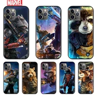 marvel rocket raccoon bear for apple iphone 12 11 xs pro max mini xr x 8 7 6 6s plus 5 se 2020 black cover phone soft case