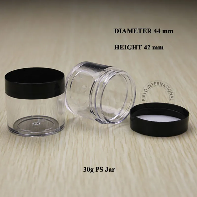 50 шт. пустые 30 г пластиковые банки для крема 1 унция Косметическая банка с черной