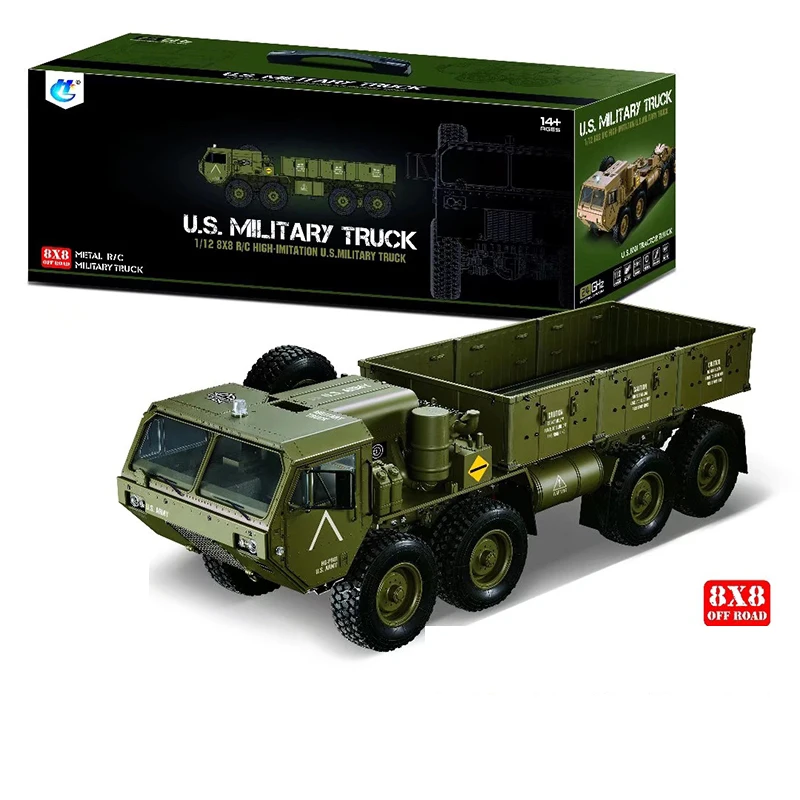 Upgraded version Hots HG P801 P802 1/12 2,4G 8X8 M983 739 мм матовый Радиоуправляемый автомобиль военный грузовик США без зарядного устройства гоночный автомобиль для детей подарок - Цвет: Upgraded version