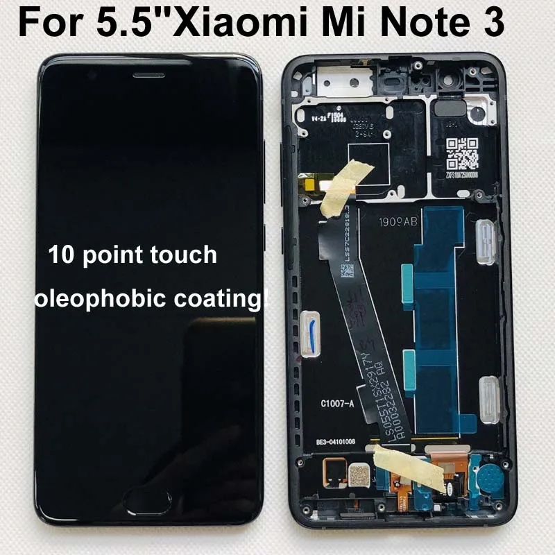 100% оригинальный новый 5 для Xiaomi Mi Note 3 ЖК экран + сенсорный дигитайзер с отпечатком
