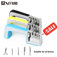 xituo 4 in 1 knife sharpener diamond coated fine ceramic kitchen chef knife scissors sharpening tools stainless steel blade