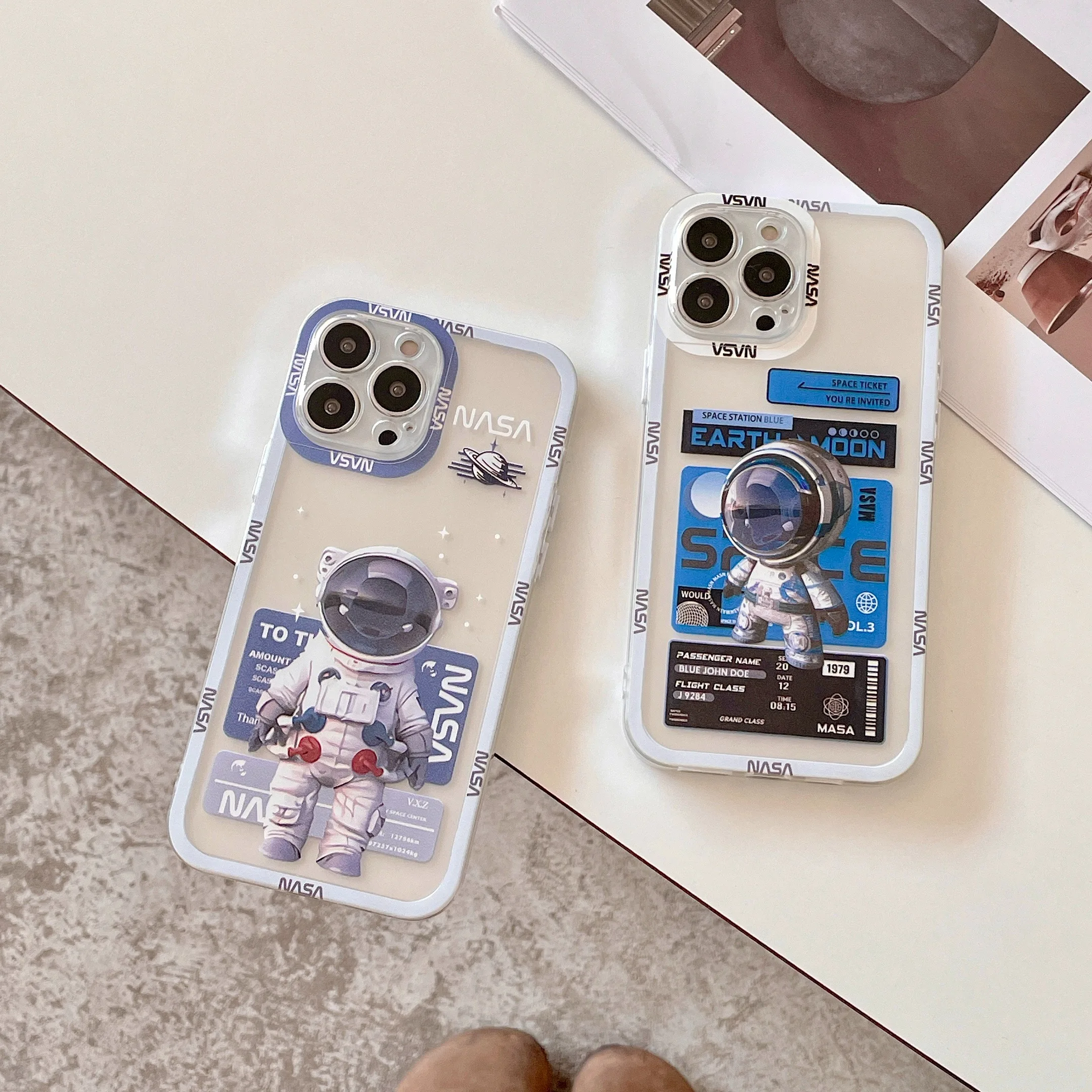 

The New Astronaut Silicone Transparent Case For iPhone 13 12 11 Pro XS Max 8 7 Plus SE 2020 X XR Ultra Thin Shockproof Cover