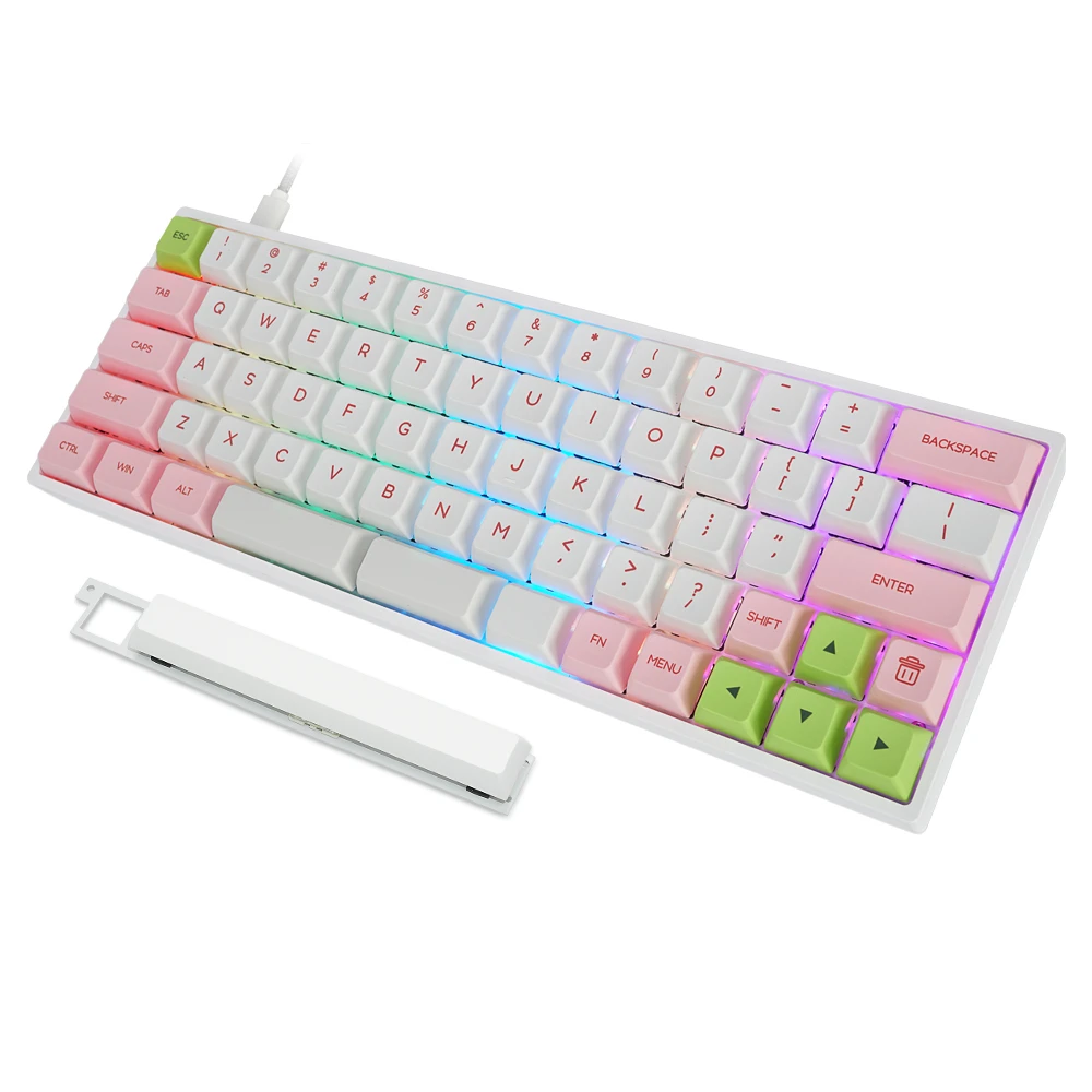 

gk64xs gk64x kailh silent red brown switch hot swappable bluetooth dual mode Custom Mechanical Keyboard rgb switch leds type c