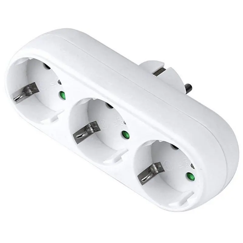 

Eshowee High-quality Professional Portable 3 Port Plug 1 To 3 Outlet Socket Adapter Converter Connector EU Socket Adapter