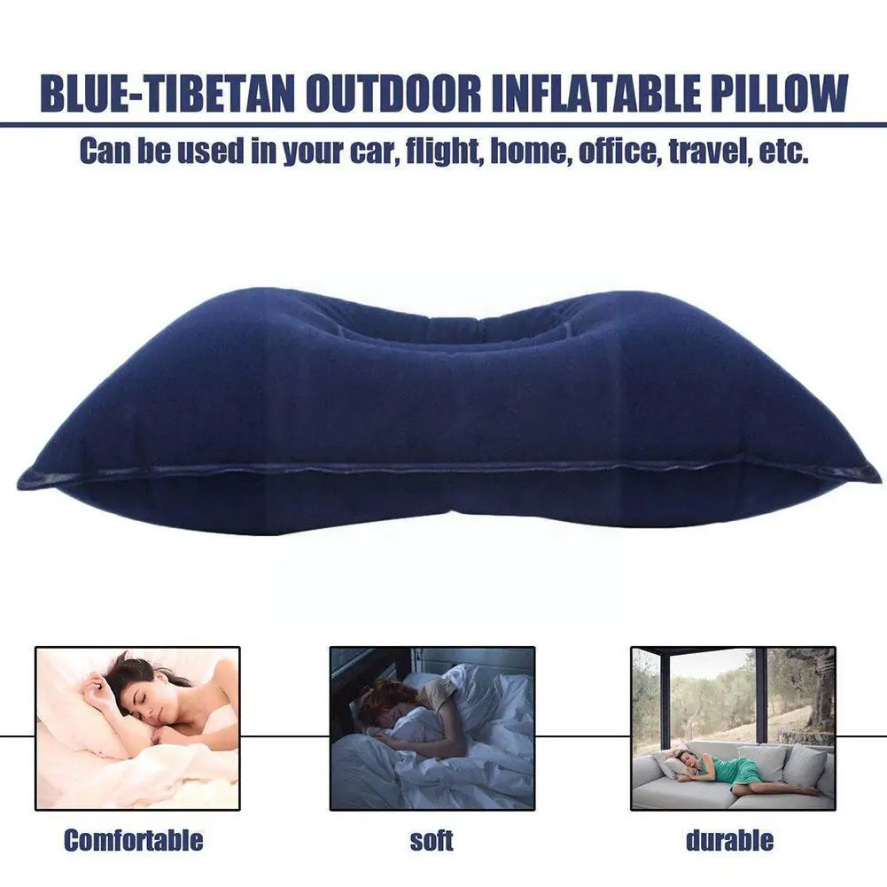 

Outdoor Portable Folding Inflatable Pillow Pvc Double Sided Flocking Mini Pillow For Camping Travel Hiking Kamp Office Nece E8l1