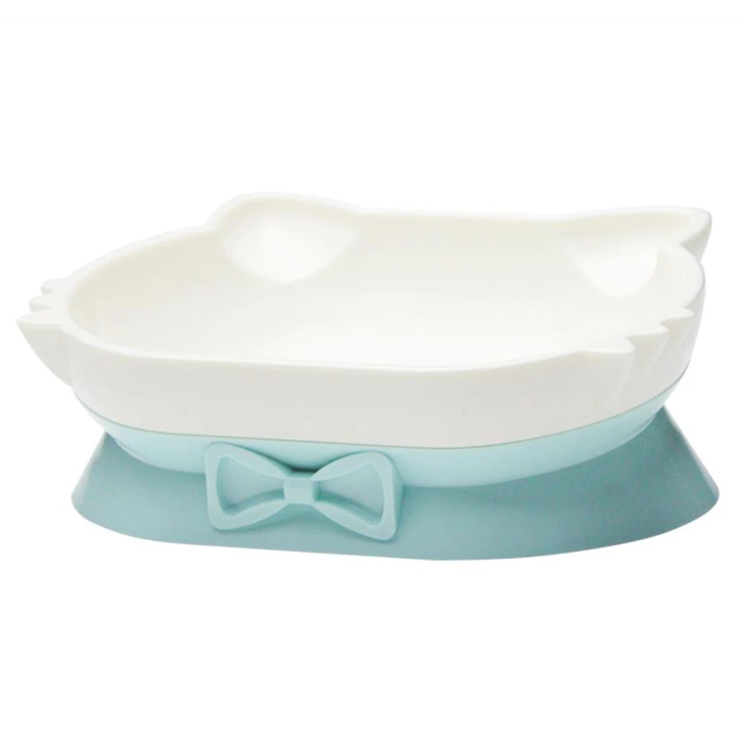 Черный Creative 2 In 1 Pet Food Bowls Multifunction Creative Cat Face Decor Pet Water Food Bowl For Cat Dog Pet Feeding Supplies - Цвет: Черный