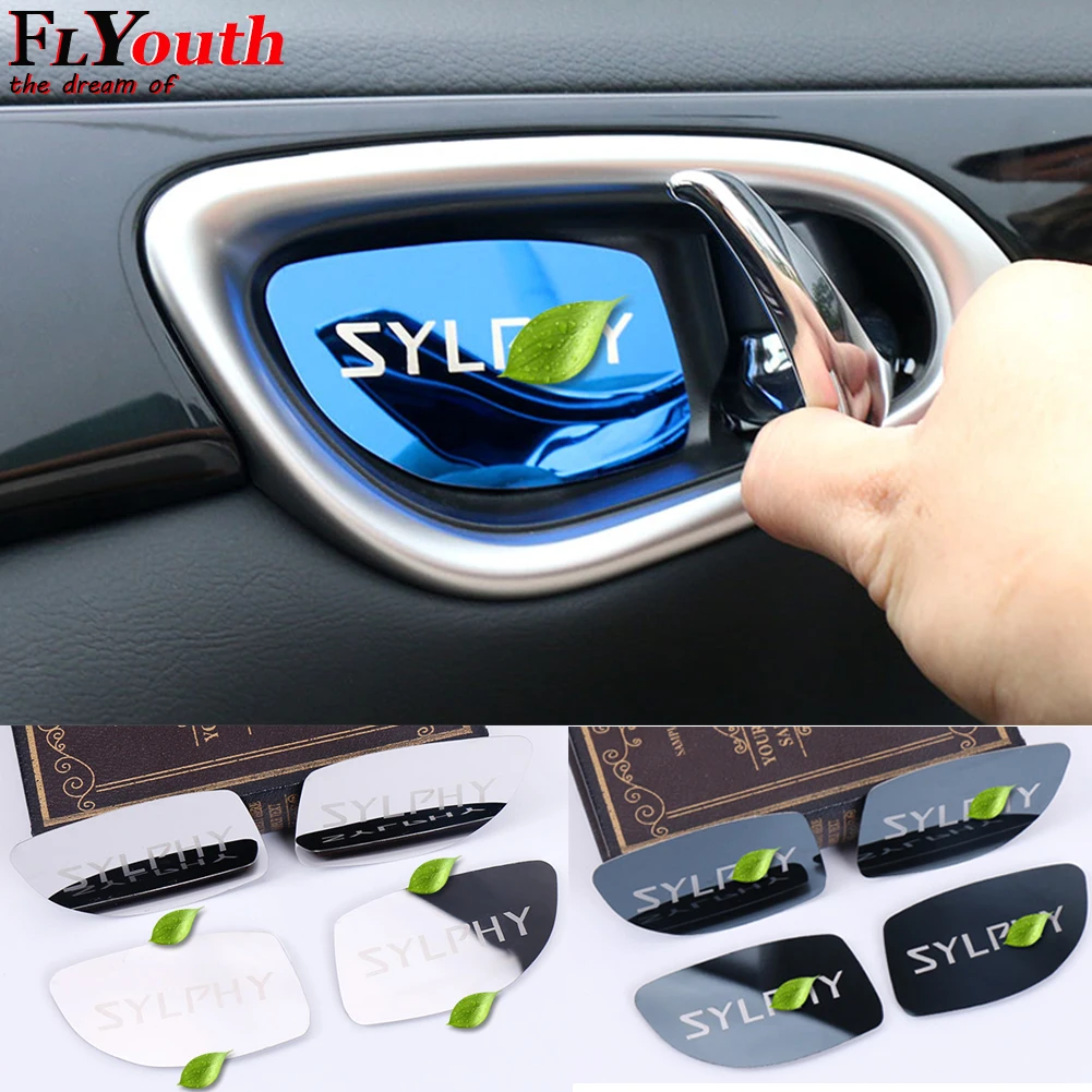

Для Nissan SYLPHY 2012-2019 декоративная накладка на дверную чашу автомобиля защитная накладка на внутреннюю ручку наклейка аксессуары