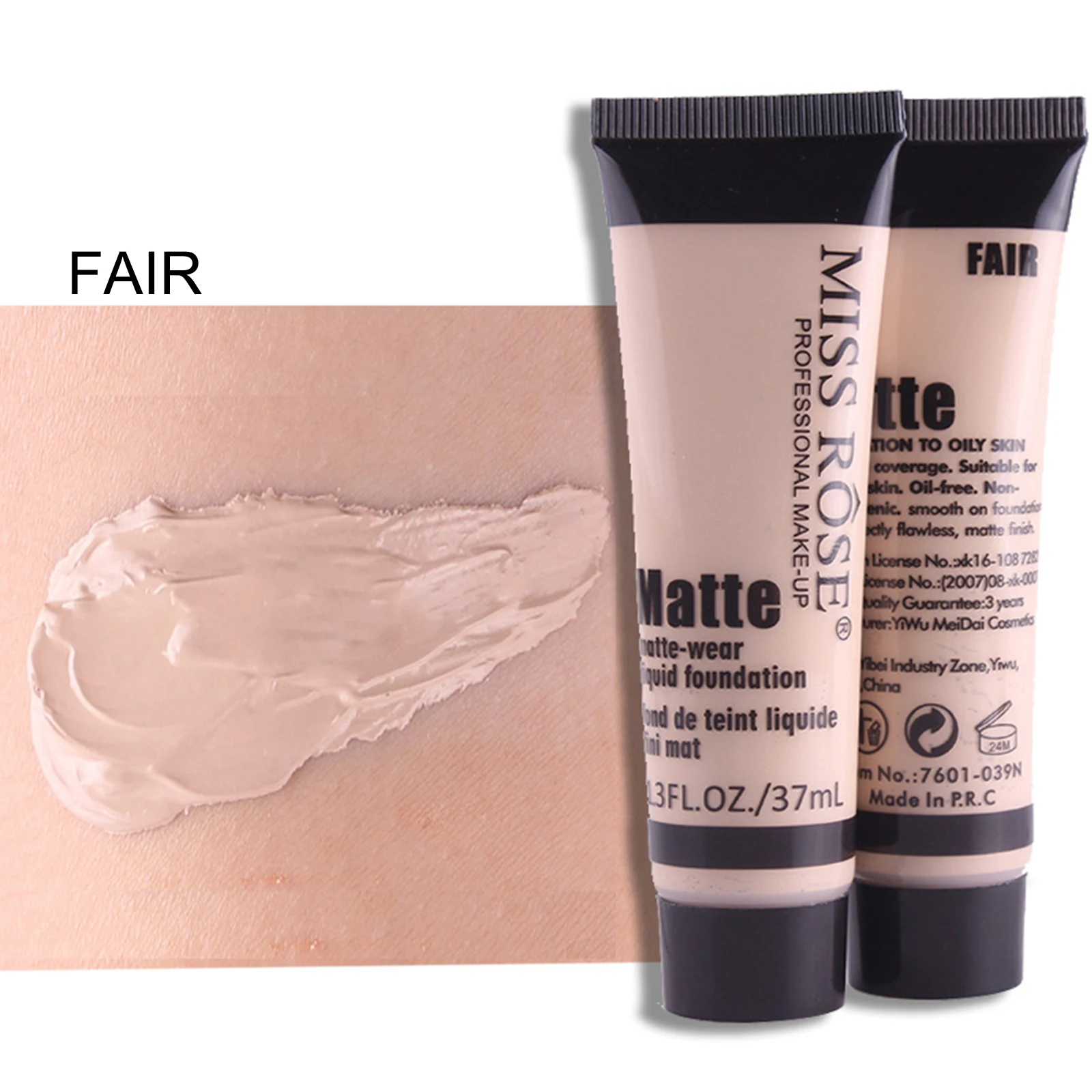 

MISS ROSE 37ml Matte Liquid Foundation Cream Soft Matte Long Wear Oil Control Concealer Fashion Basic Makeup Beauty Profissional