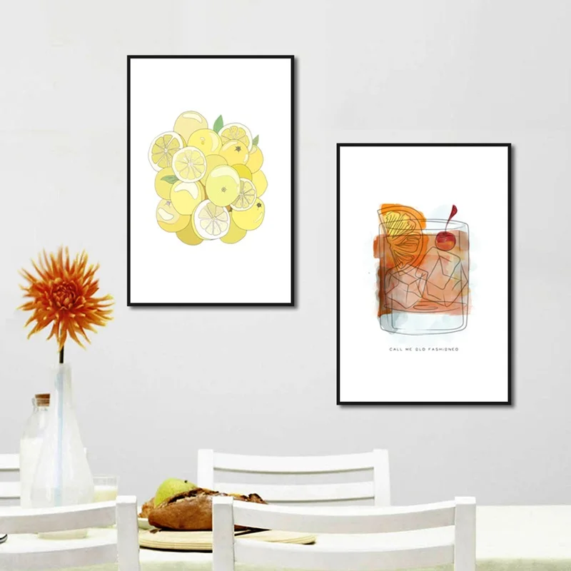 Плакаты с лимонными ледяными напитками свежие фрукты принты на холсте картина в