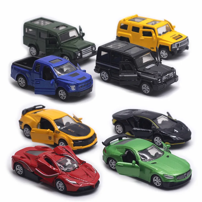 Diecast בקנה מידה 1:60 למשוך בחזרה סגסוגת צעצוע מכונית מודל מתכת סימולציה SUV ספורט מרוצי מכוניות דגם סט ילדים חם מכירות צעצועי עבור בני