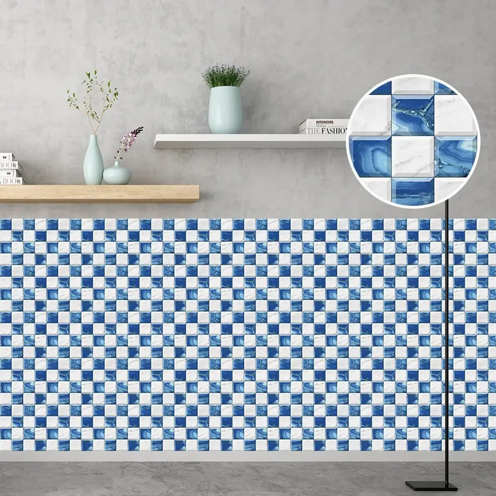 

10Pcs/Set Great Ornamental Anti-smoke 3D Self-Adhesive Removable Tile Stickers for Table Wall Tiles Decal Tile Stickers