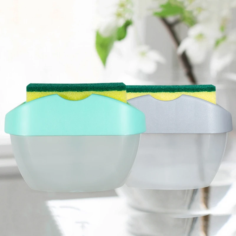 

HX5F Kitchen Sponge Brush Soap Dispenser Pump Manual Press Cleaning Liquid Dispenser