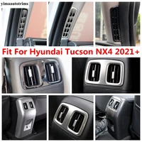 for hyundai tucson nx4 2021 2022 pillar a air vent armrest box rear ac outlet gear panel cover trim stainless steel accessories