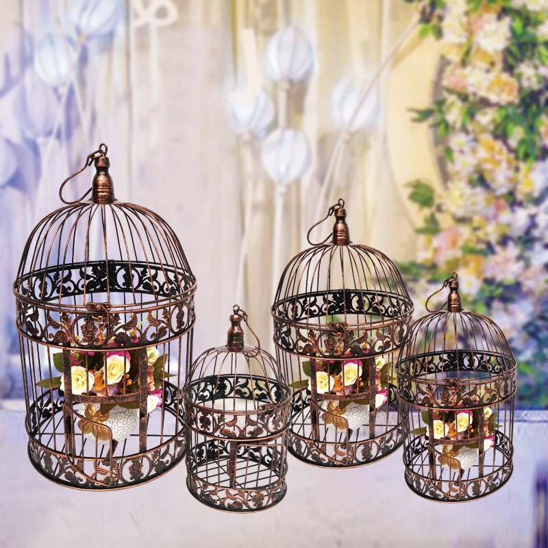 Iron bird cage decoration bird cage family decoration cage hanging flower frame bird cage prop wedding bird cage decoration