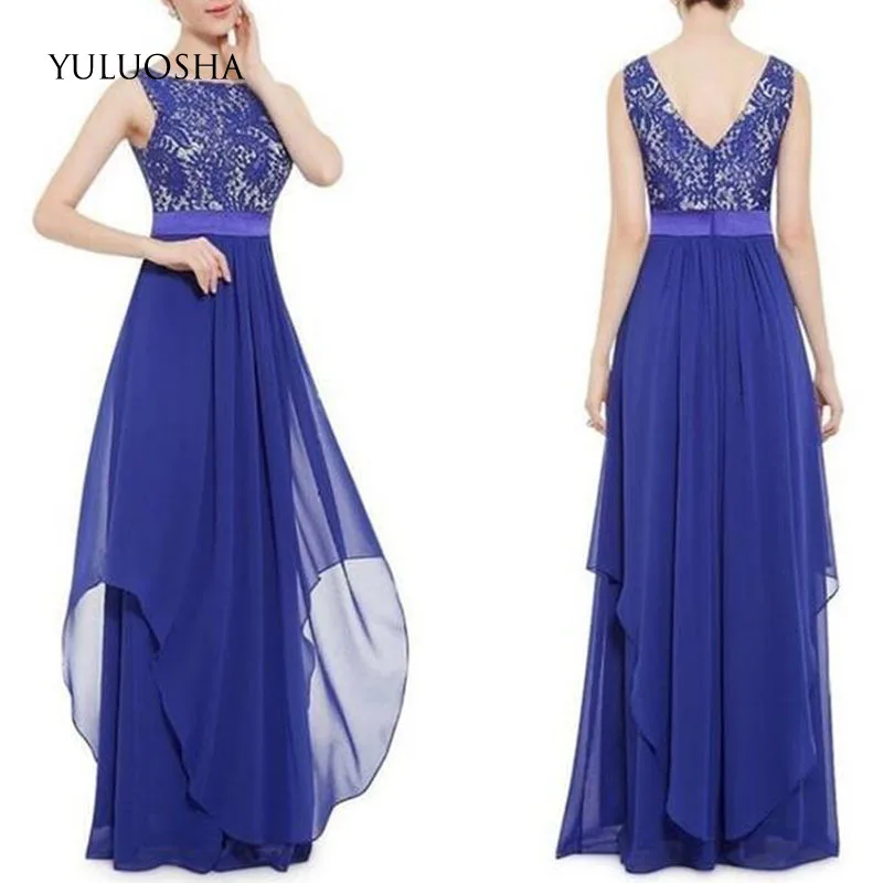 

YULUOSHA Fashionable Prom Dress 2020 Vestido De Noiva Evening Dresses Chiffon Lace Decoratio Formal Party Dress Vestidos