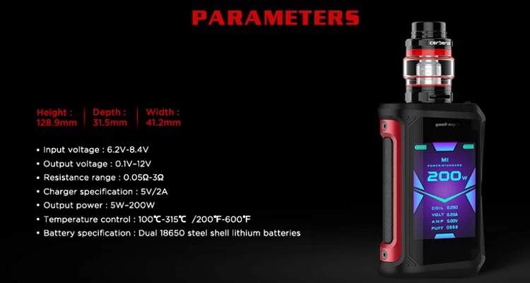 2 шт. Geekvape Aegis X kit электронная сигарета 200 Вт Vape Mod fit 5,5 мл cerbrus Танк/Аэро сетка распылитель водонепроницаемый вейп набор VS Aegis Solo