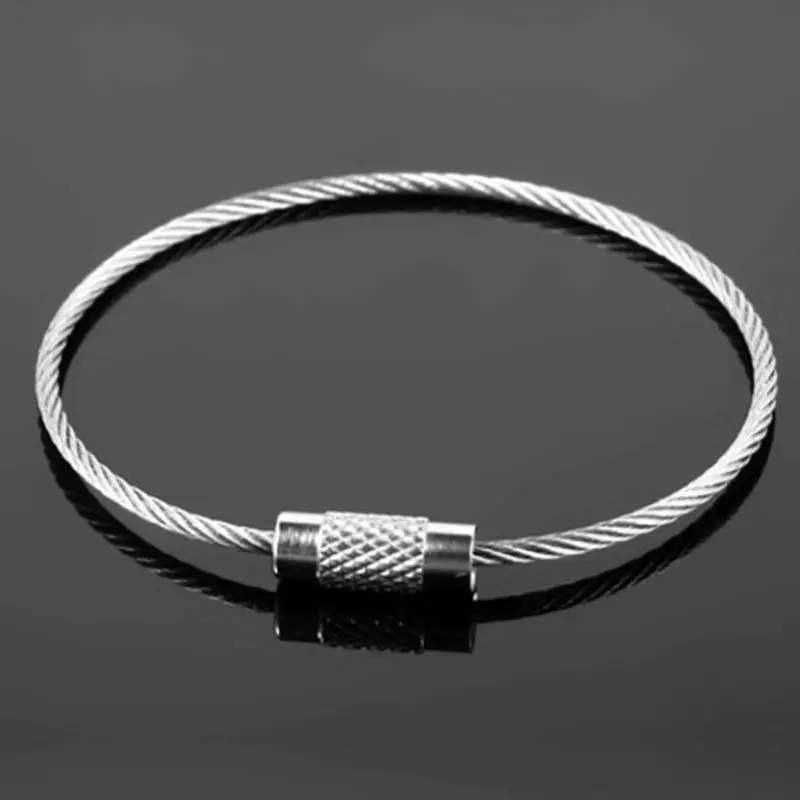 

Key Chain Rings Carabiner Cable Threaded Connection Wire Rope for Keychains DIY