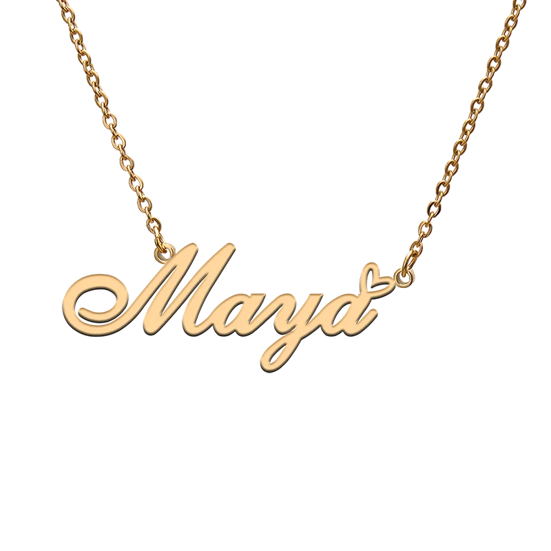 

God with Love Heart Personalized Character Necklace with Name Maya for Best Friend Jewelry Gift