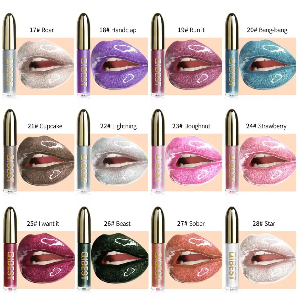 Жидкая губная помада яркий цвет стойкая блестящий водостойкий пигмент